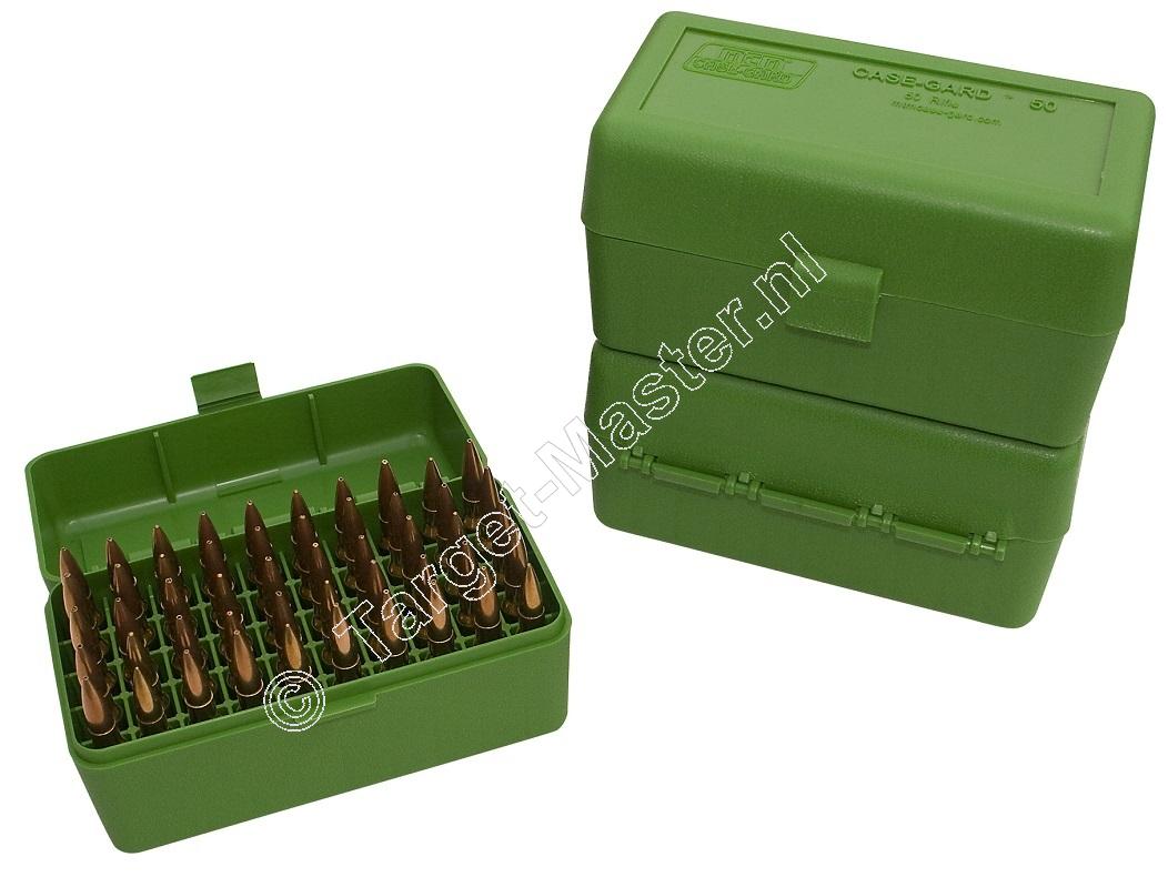 MTM RSLD50 Flip-Top Ammo Box GREEN content 50